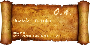 Oszkó Alinka névjegykártya